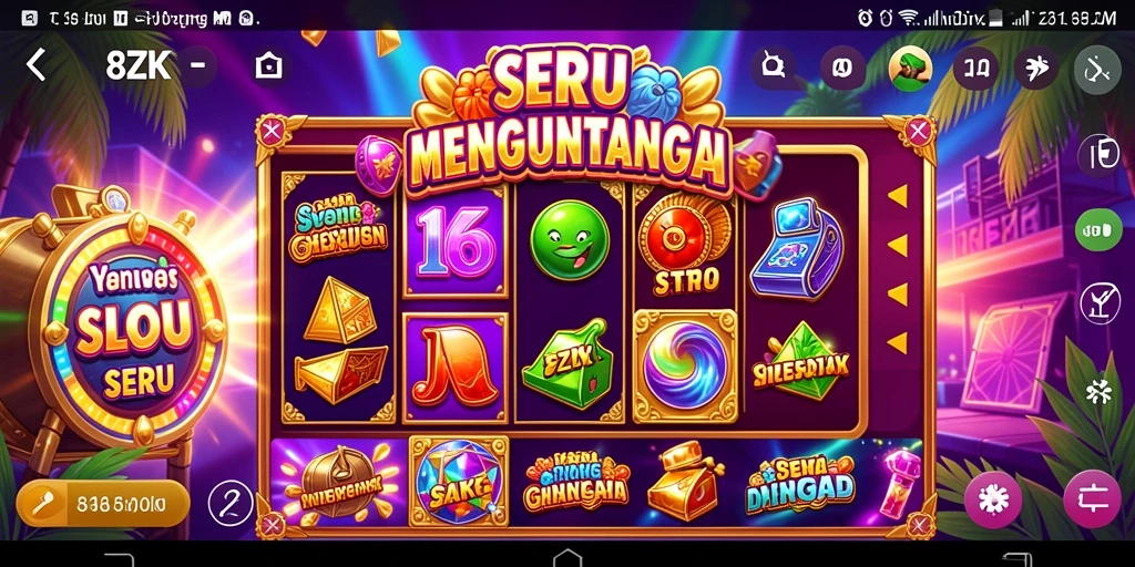Tampilan gameplay Slot di 8ZK dengan simbol yang menarik.
