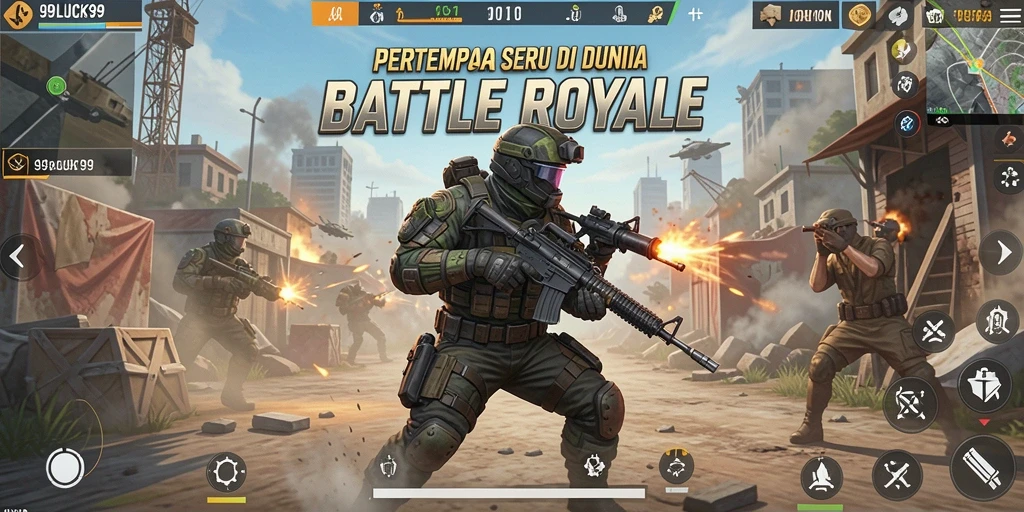 Tampilan seru gameplay Battle Royale di 99LUCK99.