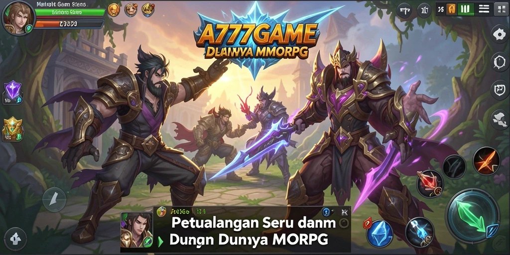 Screenshot gameplay A777GAME yang menunjukkan aksi pertempuran seru dalam MMORPG.