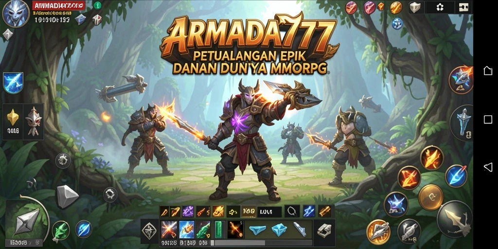 Tampilan epik dari gameplay <strong>ARMADA777</strong> yang penuh petualangan MMORPG.