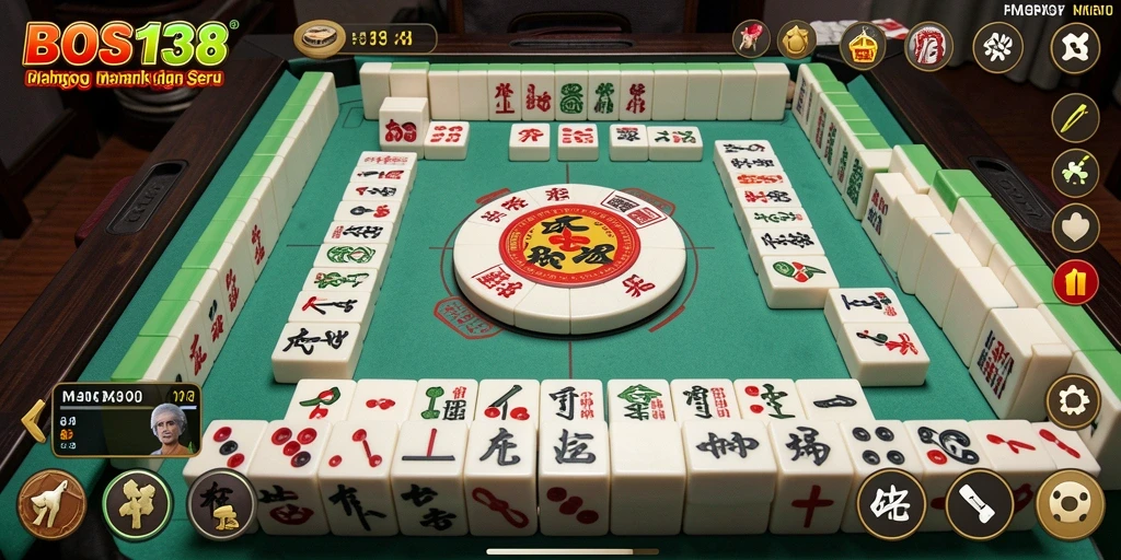 Tampilan seru gameplay Mahjong di BOS138 yang menarik.