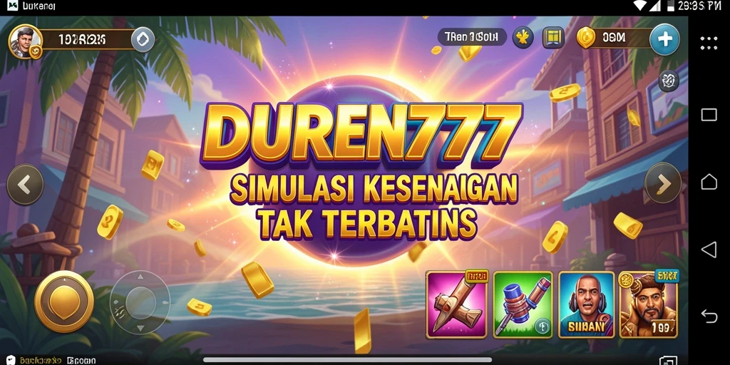 Tampilan gameplay <strong>DUREN777</strong> yang menampilkan berbagai aktivitas menarik.