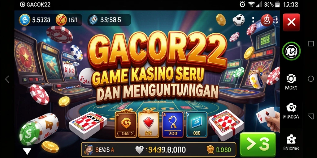 Screenshot utama GACOR22 menampilkan gameplay seru Kasino.