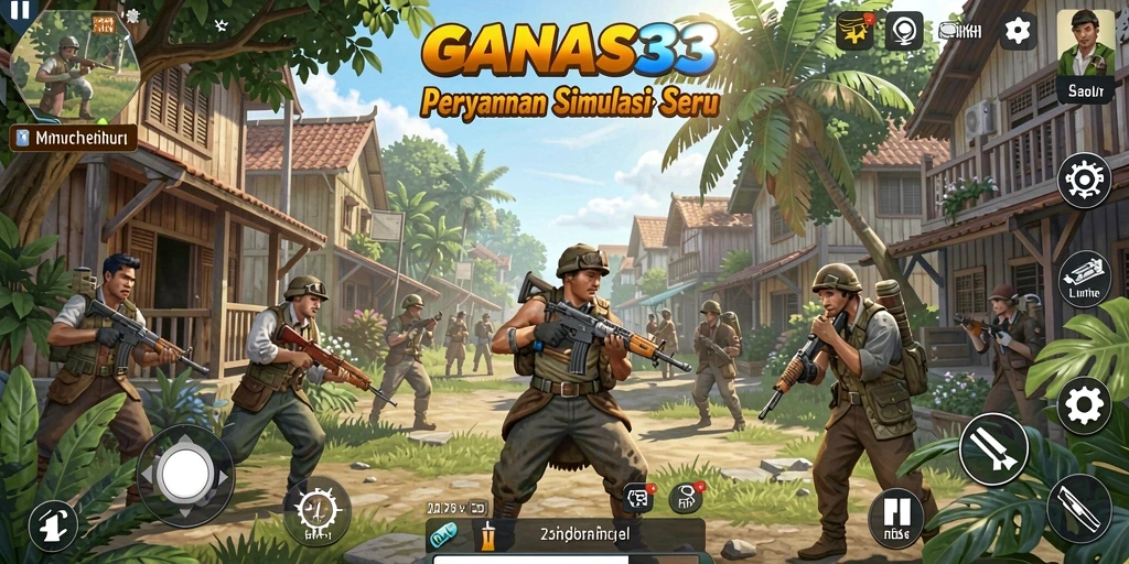 Tampilan gameplay menarik dari GANAS33 yang menampilkan aksi simulasi.