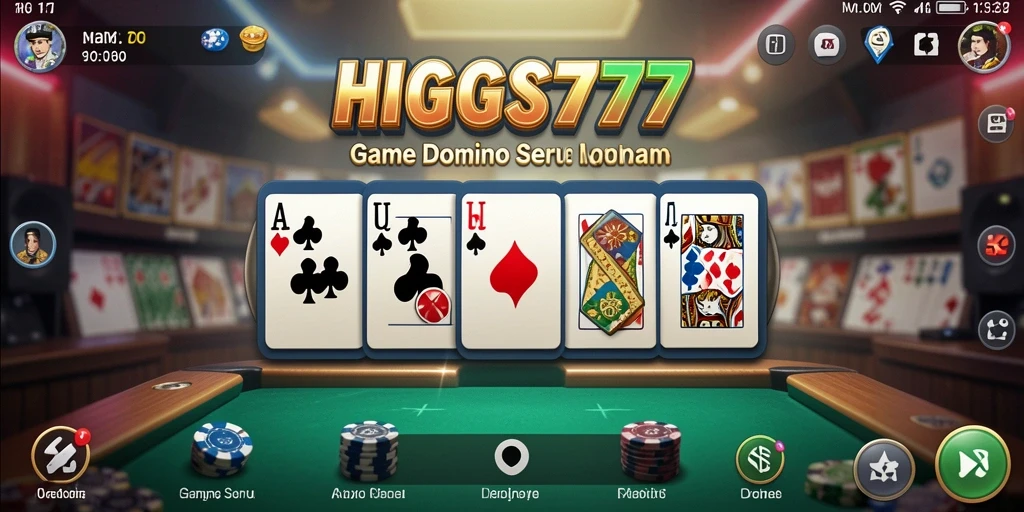 Tangkapan layar utama HIGGS777 menampilkan suasana permainan Domino yang seru.