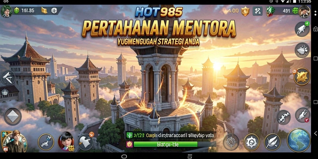 Tampilan seru dari permainan Tower Defense HOT985 dengan aksi intens.