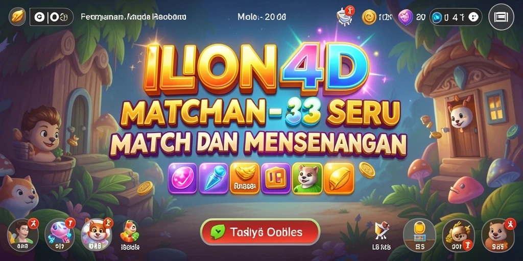 Tampilan gameplay LION4D yang seru dalam aksi Match-3.