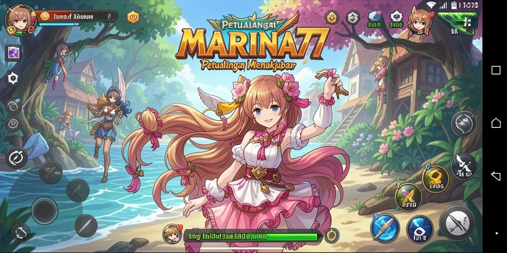 Screenshot utama MARINA77 menampilkan aksi seru dalam gameplay Anime.