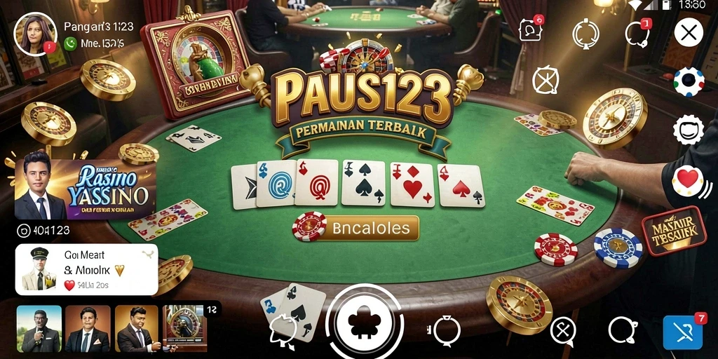 Screenshot PAUS123 menampilkan gameplay seru dan interaksi pengguna di kasino.