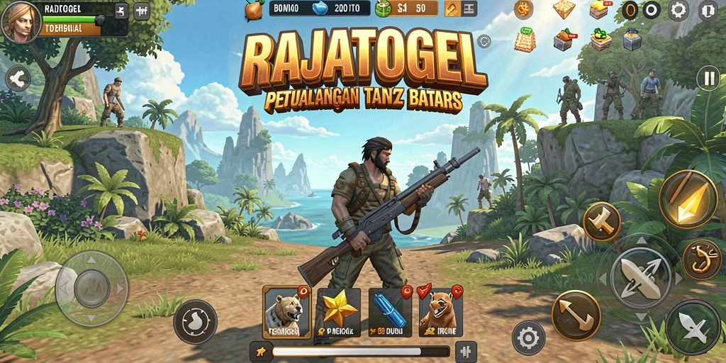 Screenshot gameplay RAJATOGEL menampilkan dunia terbuka yang megah.