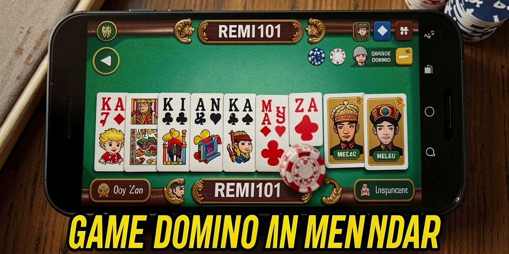 Tampilan gameplay Domino yang menarik dan seru di REMI101.