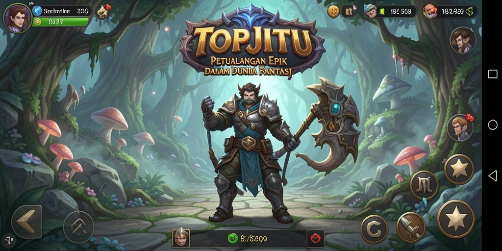 Tangkapan layar mendemonstrasikan gameplay seru dan karakter unik dalam TOPJITU.