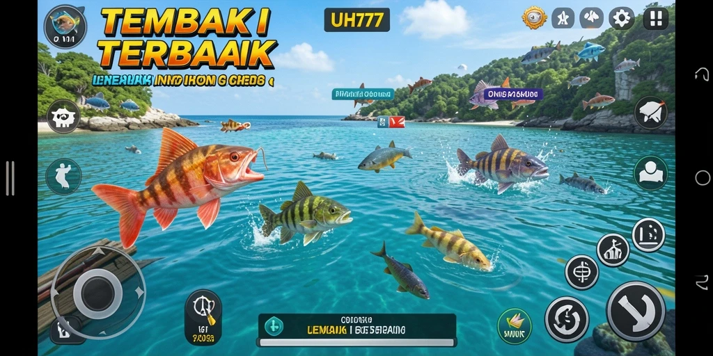 Tampilan gameplay UH77 yang seru saat berburu ikan.