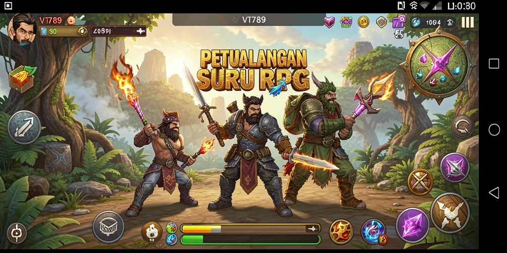 Tampilan gameplay seru dari VT789 di dunia RPG yang menakjubkan.