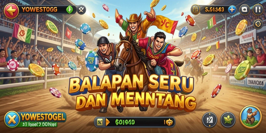 Tampilan menarik dari gameplay balap YOWESTOGEL yang mendebarkan